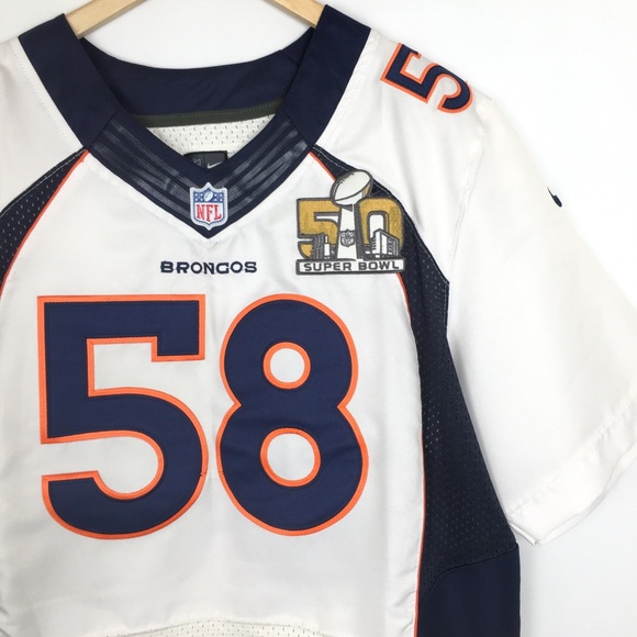 Nike Denver Broncos Super Bowl 50 Von Miller 58 NFL Football Jersey Mens Sz XL - Picture 5 of 13
